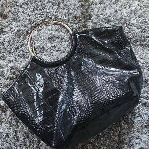 Handbag | Chic Black | faux croc and snakeskin design
